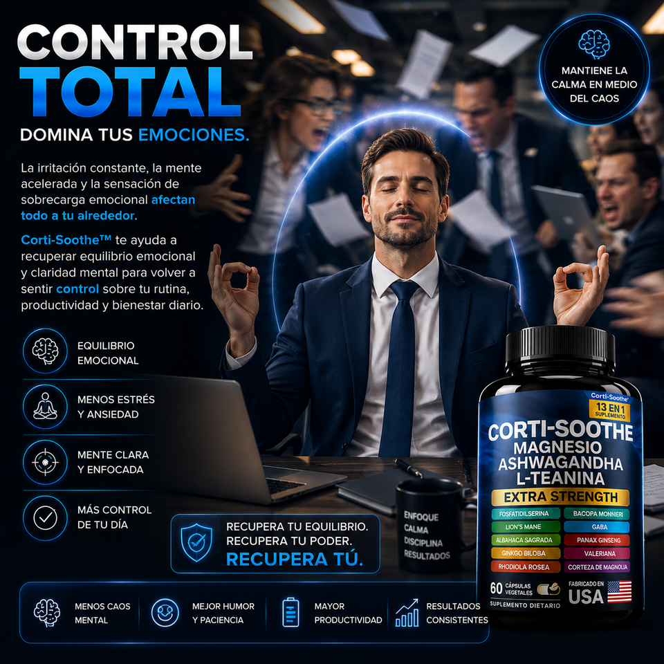 Corti-Soothe Enfoque, Relajación y Control del Estrés Extra Strength 60 Cápsulas