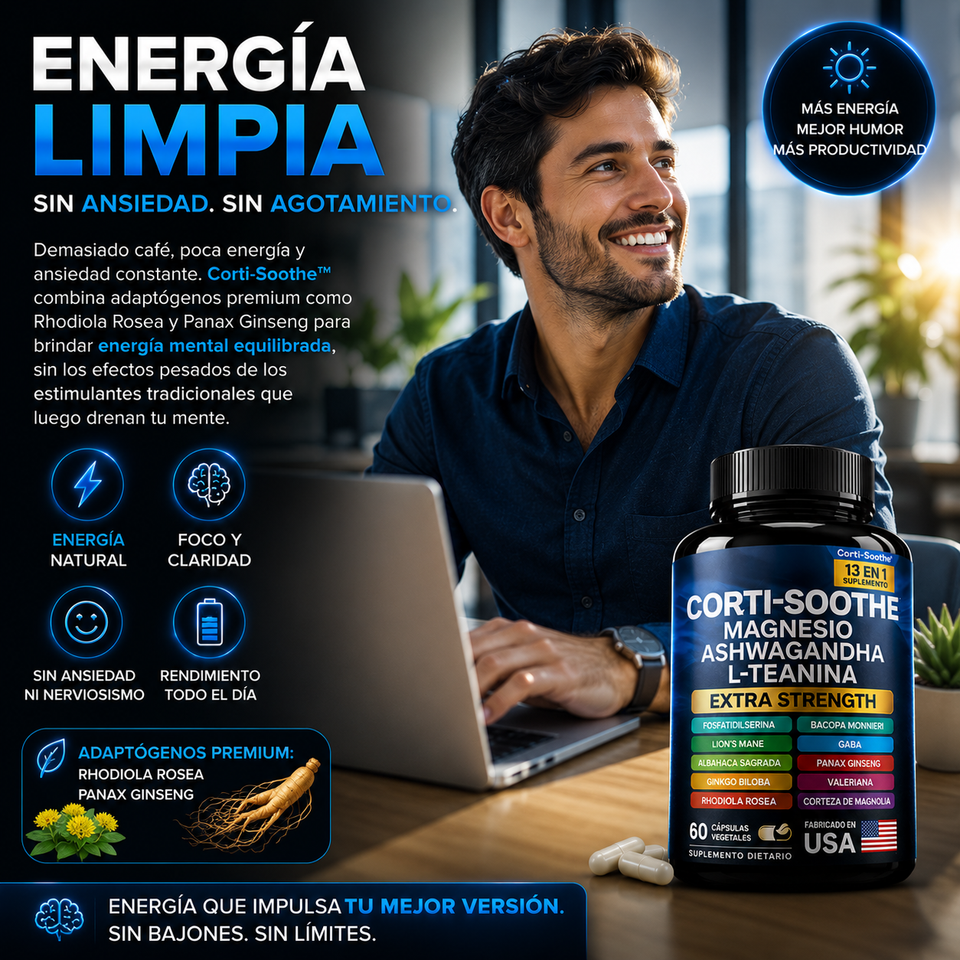 Corti-Soothe Enfoque, Relajación y Control del Estrés Extra Strength 60 Cápsulas