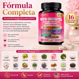 Myo-Inositol D-Chiro, Inositol, Berberine, Vitaminas D3 K2 Extra Strength 90 Cápsulas