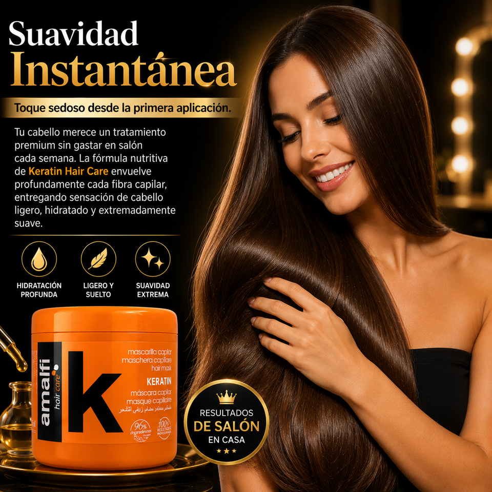 Keratin Hair Care Reconstrucción Profunda Para Cabellos Sin Vida 500ml