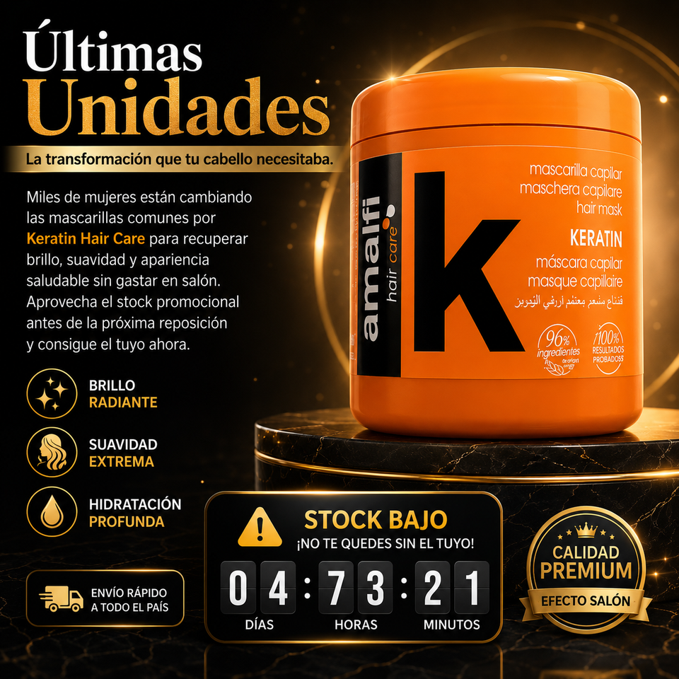 Keratin Hair Care Reconstrucción Profunda Para Cabellos Sin Vida 500ml