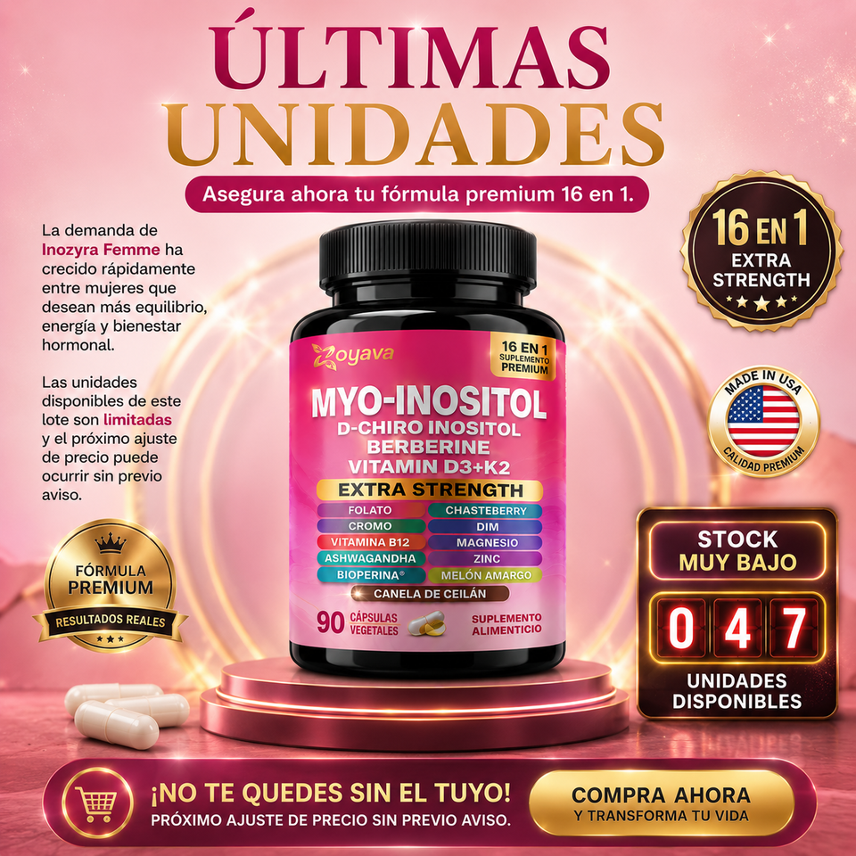 Myo-Inositol D-Chiro, Inositol, Berberine, Vitaminas D3 K2 Extra Strength 90 Cápsulas