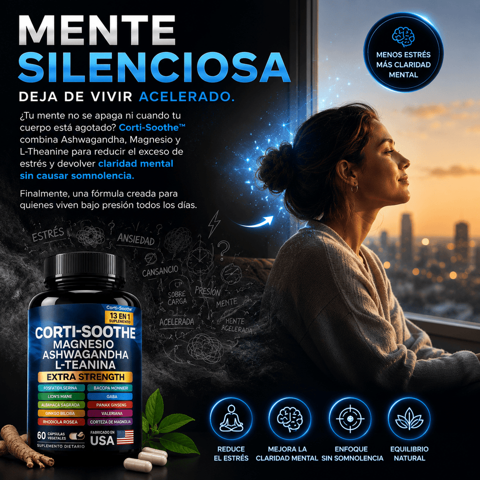 Corti-Soothe Enfoque, Relajación y Control del Estrés Extra Strength 60 Cápsulas - Selecto Store España