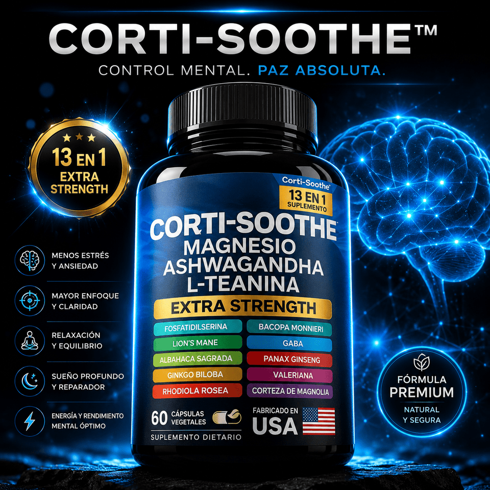 Corti-Soothe Enfoque, Relajación y Control del Estrés Extra Strength 60 Cápsulas - Selecto Store España