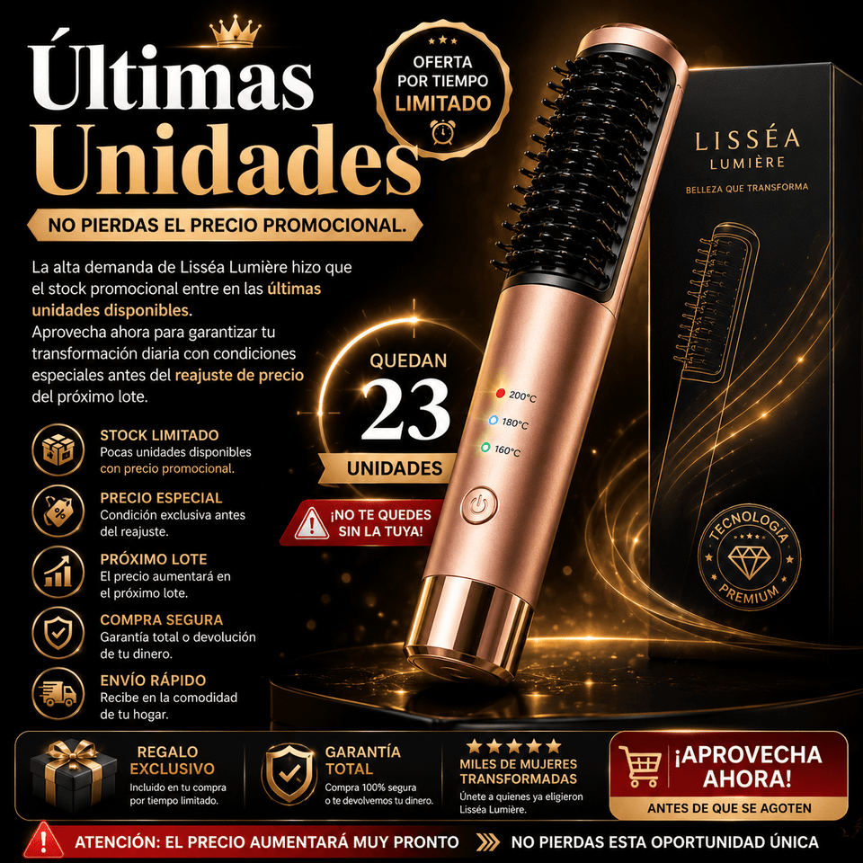 Lisséa Lumière Cepillo Alisador Inteligente Anti - Frizz 2 en 1 - Selecto Store España