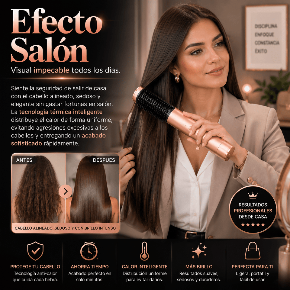 Lisséa Lumière Cepillo Alisador Inteligente Anti - Frizz 2 en 1 - Selecto Store España
