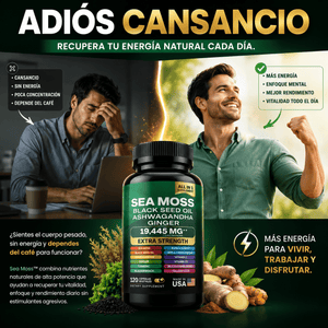 Sea Moss Extra Strength 19,445mg Energía, Inmunidad y Enfoque Mental 120 Cápsulas - Selecto Store España