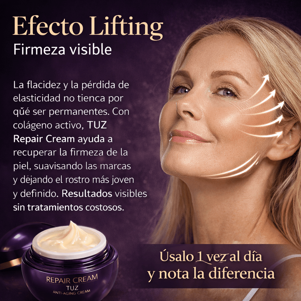 TUZ Repair Cream Crema Facial Reafirmante con Colágeno Efecto Antiedad y Piel Radiante en Días - Selecto Store España