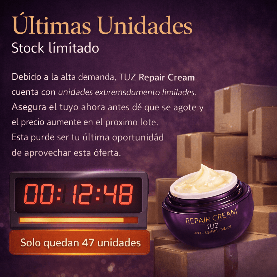 TUZ Repair Cream Crema Facial Reafirmante con Colágeno Efecto Antiedad y Piel Radiante en Días - Selecto Store España
