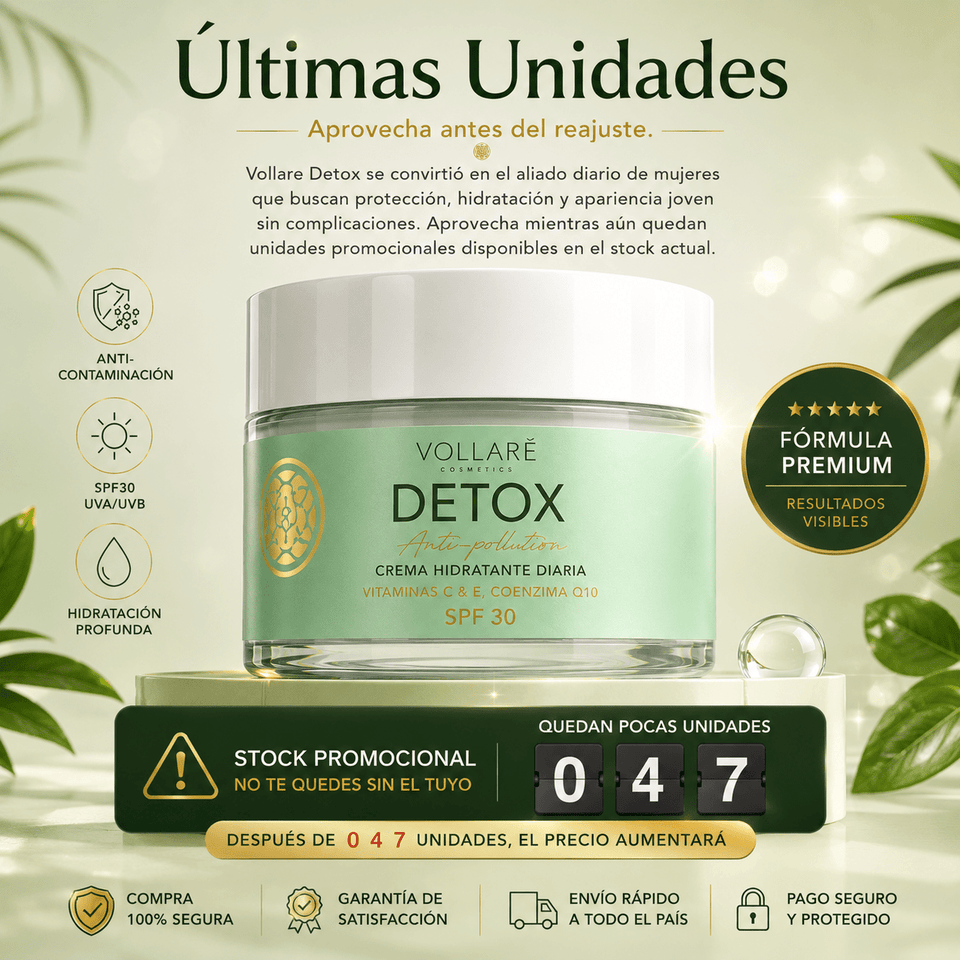 Vollare Detox Protección Urbana Inteligente para tu Piel SPF30 50ml - Selecto Store España